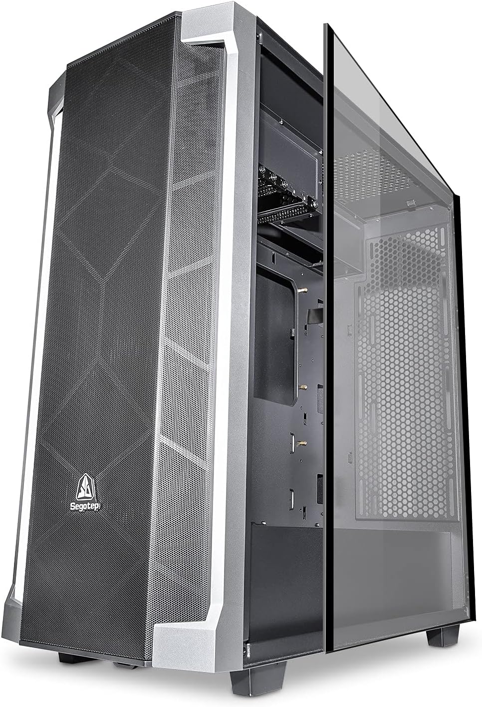 Black Full-Tower PC Gaming Case with Tempered Glass Side Panel J932