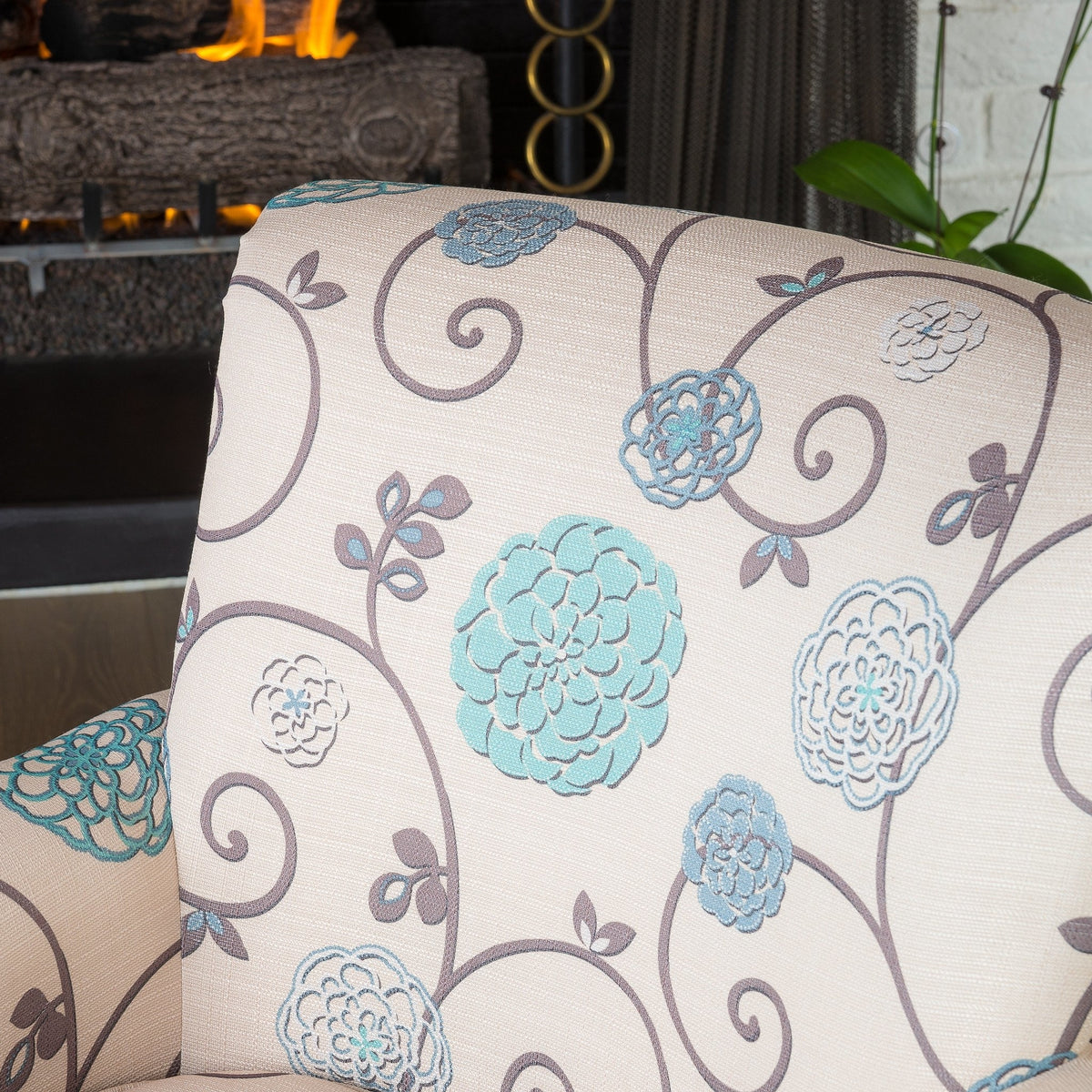 Blue Floral Club Chair W66772