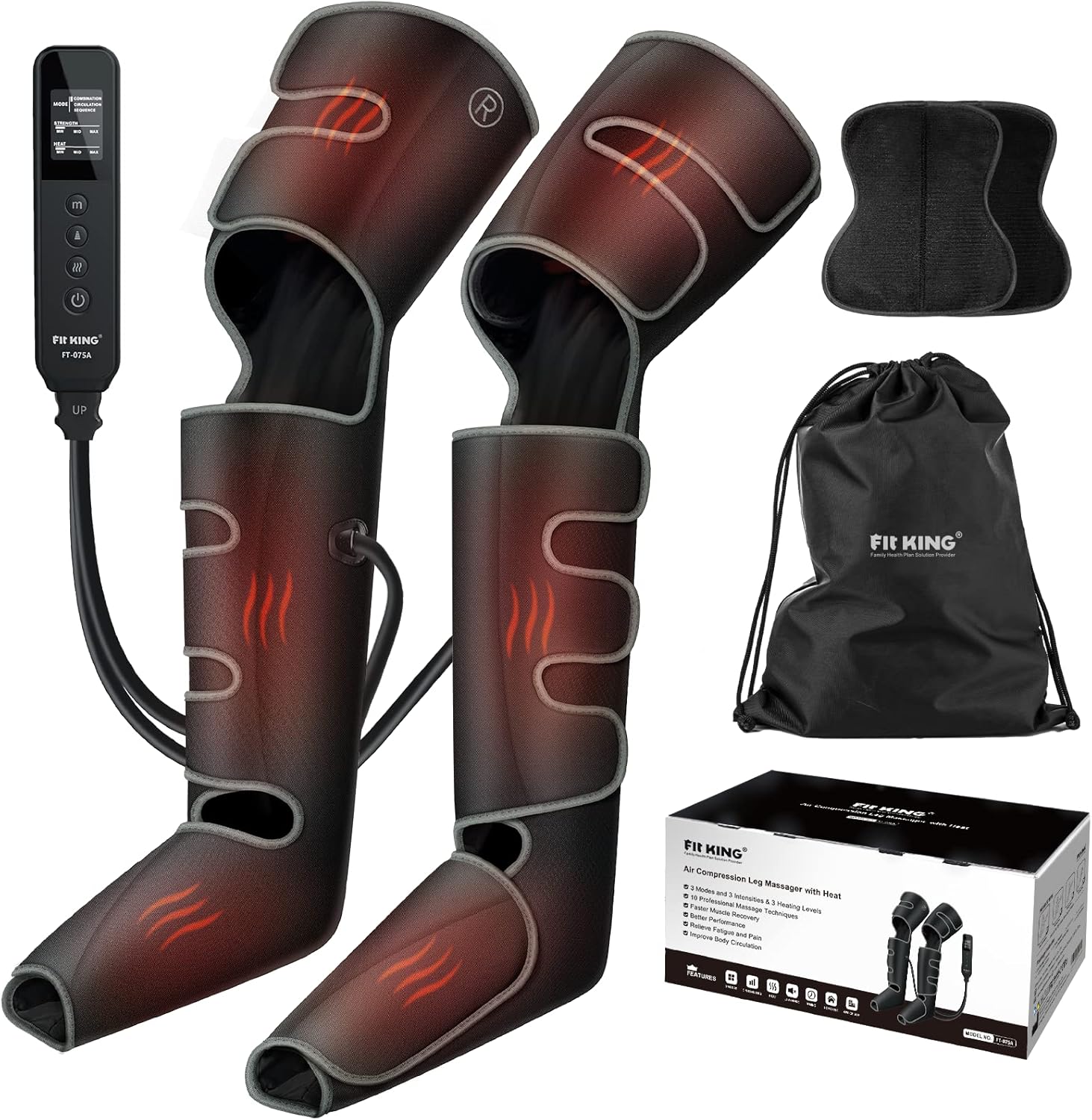 Leg Massager with Heat for Circulation - Foot Calf Thigh Full Leg Compression Massager K8314