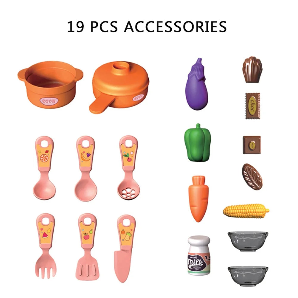 Kids Picnic & Kitchen Playset with Color Changing Play Foods W54348