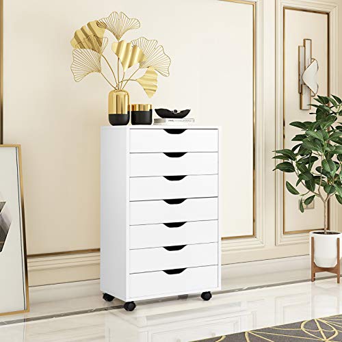 5 Drawers Black Vertical File Cabinet with Wheels A6088