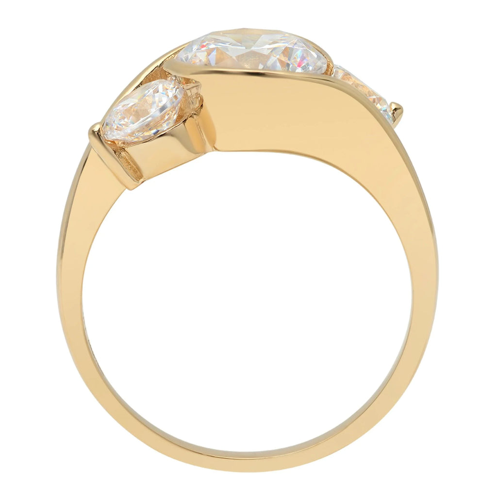 14K Yellow Gold Three-Stone Diamond Engagement Ring U2013
