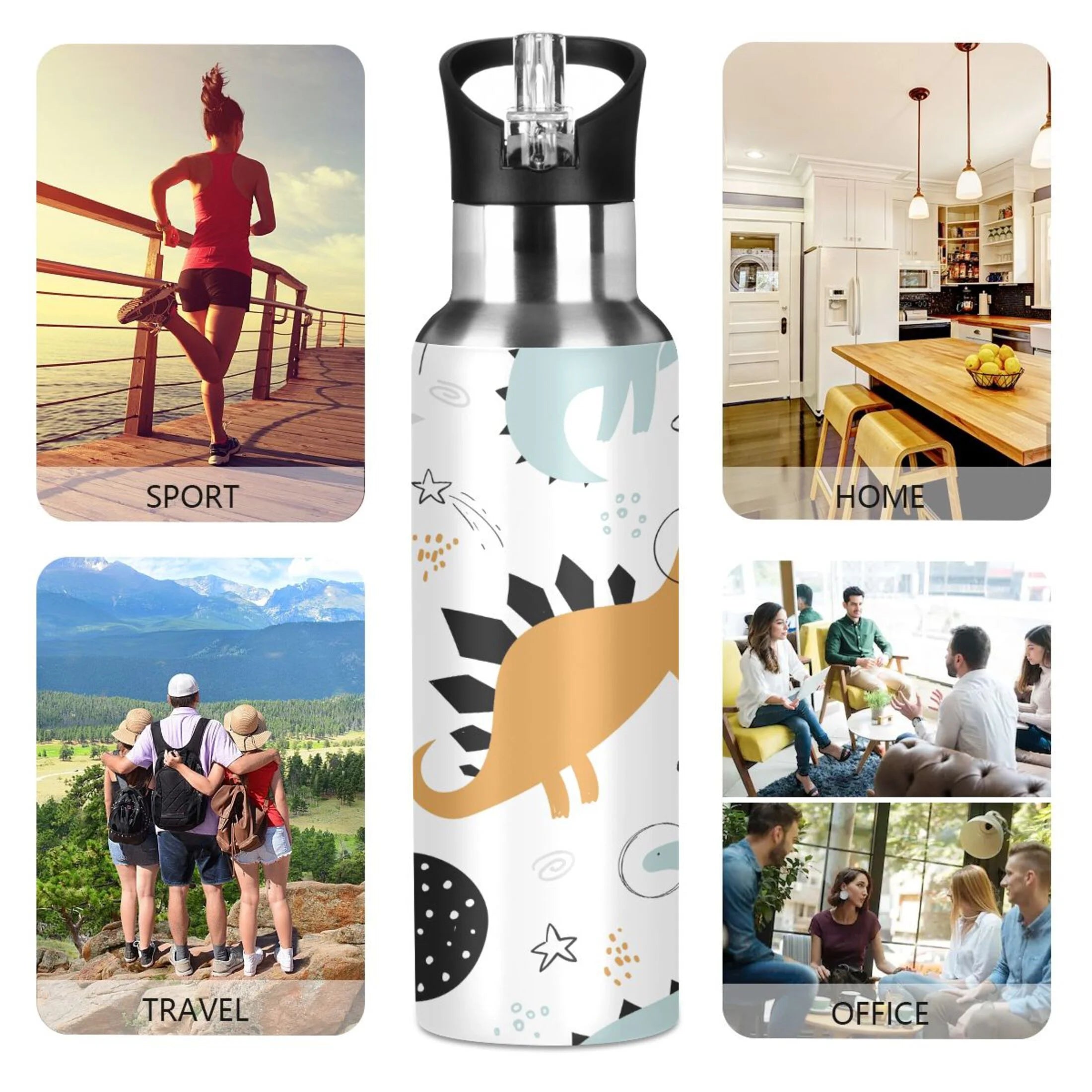 Stainless Steel Insulated Water Bottle with Straw Lid Z649286