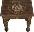 Wooden Side Table with Tree of Life Carved X317