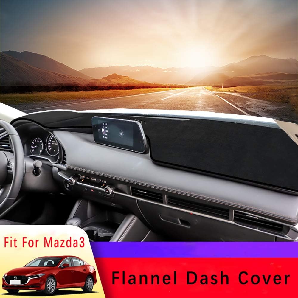 Black Car Dashboard Center Console Cover Protector Sunshield Dash Mat Pad for Mazda CX5 2017-2021 (Polyester) X1494