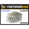 304 Stainless Coil Roofing Nails 3.6m Box F961