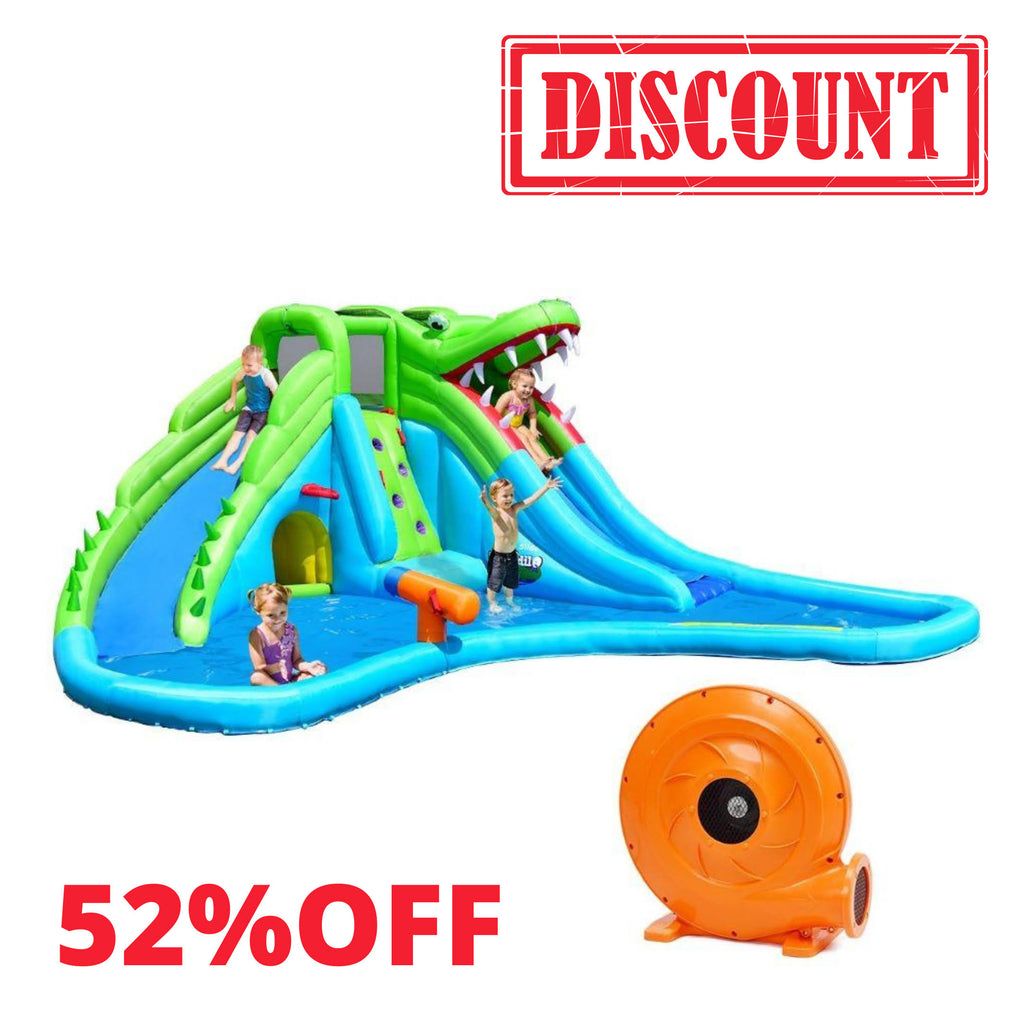 Crocodile Inflatable Water Slide Climbing Wall Bounce House I144