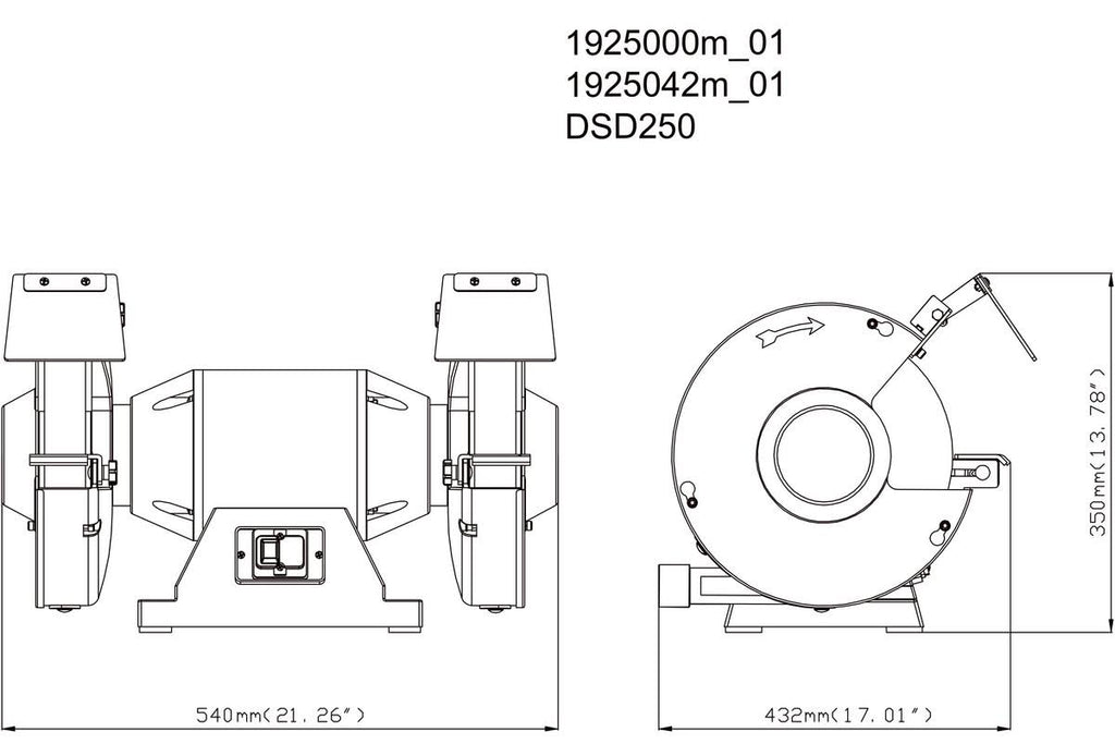 10 in. 7.5 Amp Bench Grinder J713552