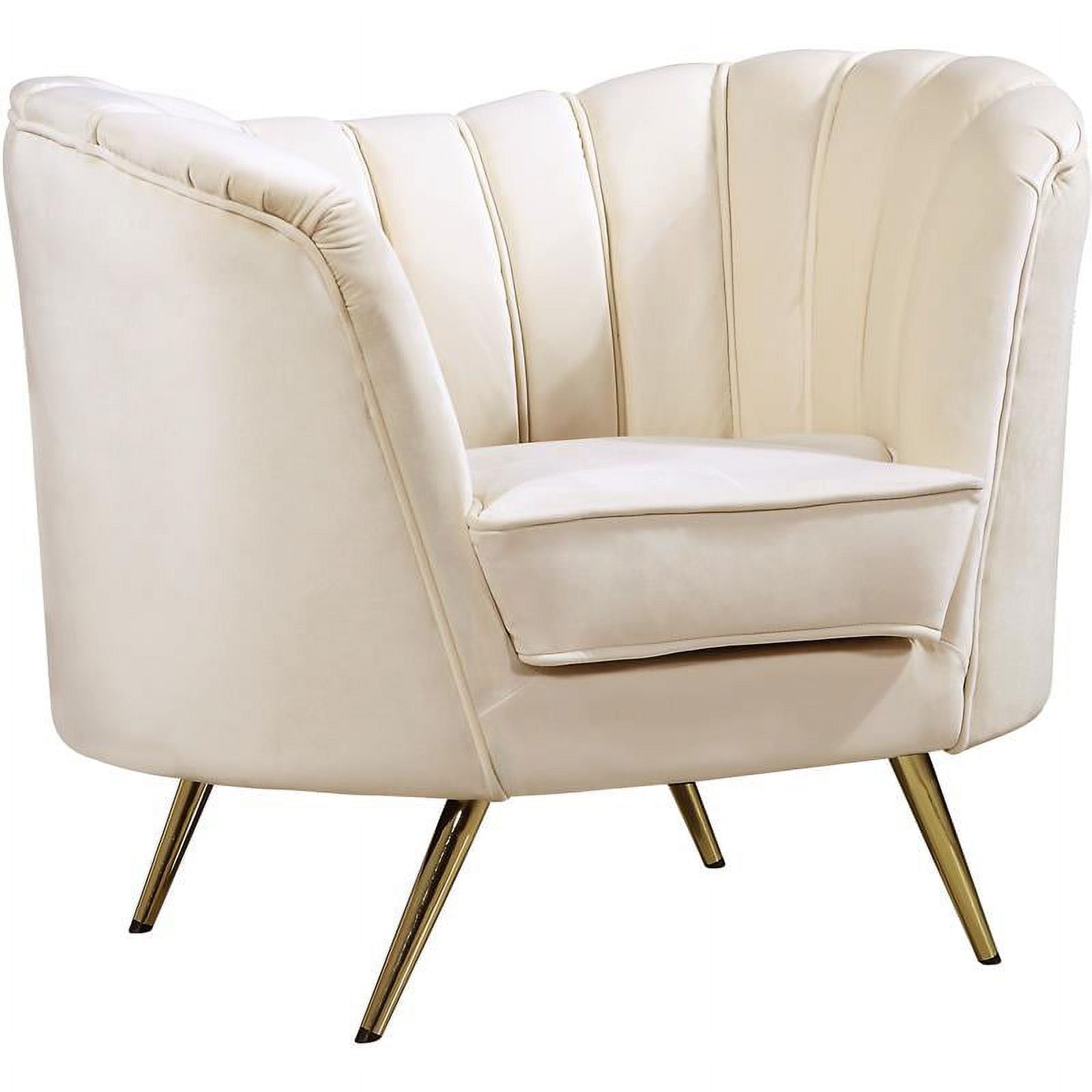 Cream and Gold 3-Piece Accent Chair Loveseat & Sofa Set E6688