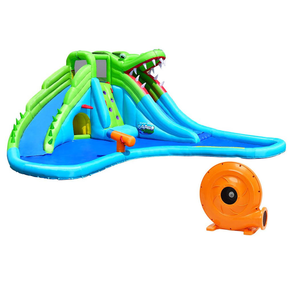 Crocodile Inflatable Water Slide Climbing Wall Bounce House I144