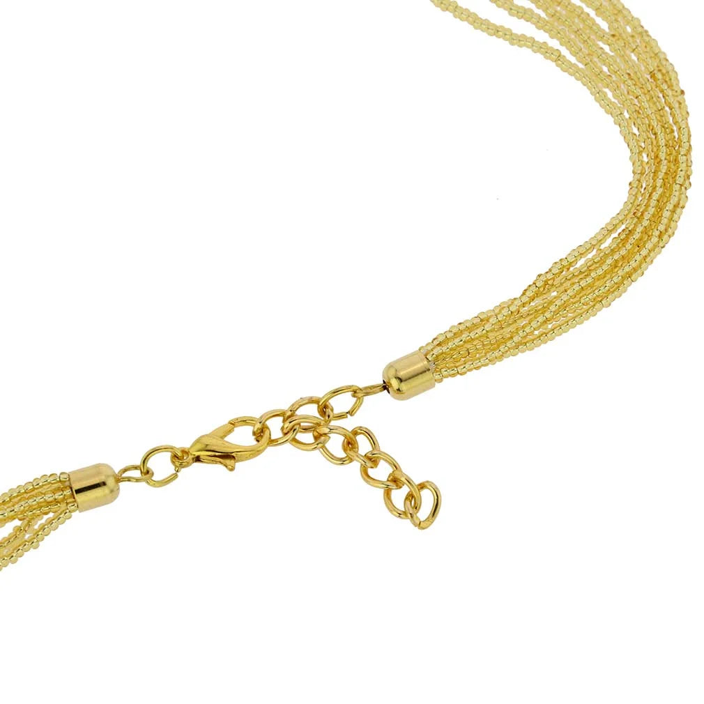 Gold Seed Bead Necklace A18767