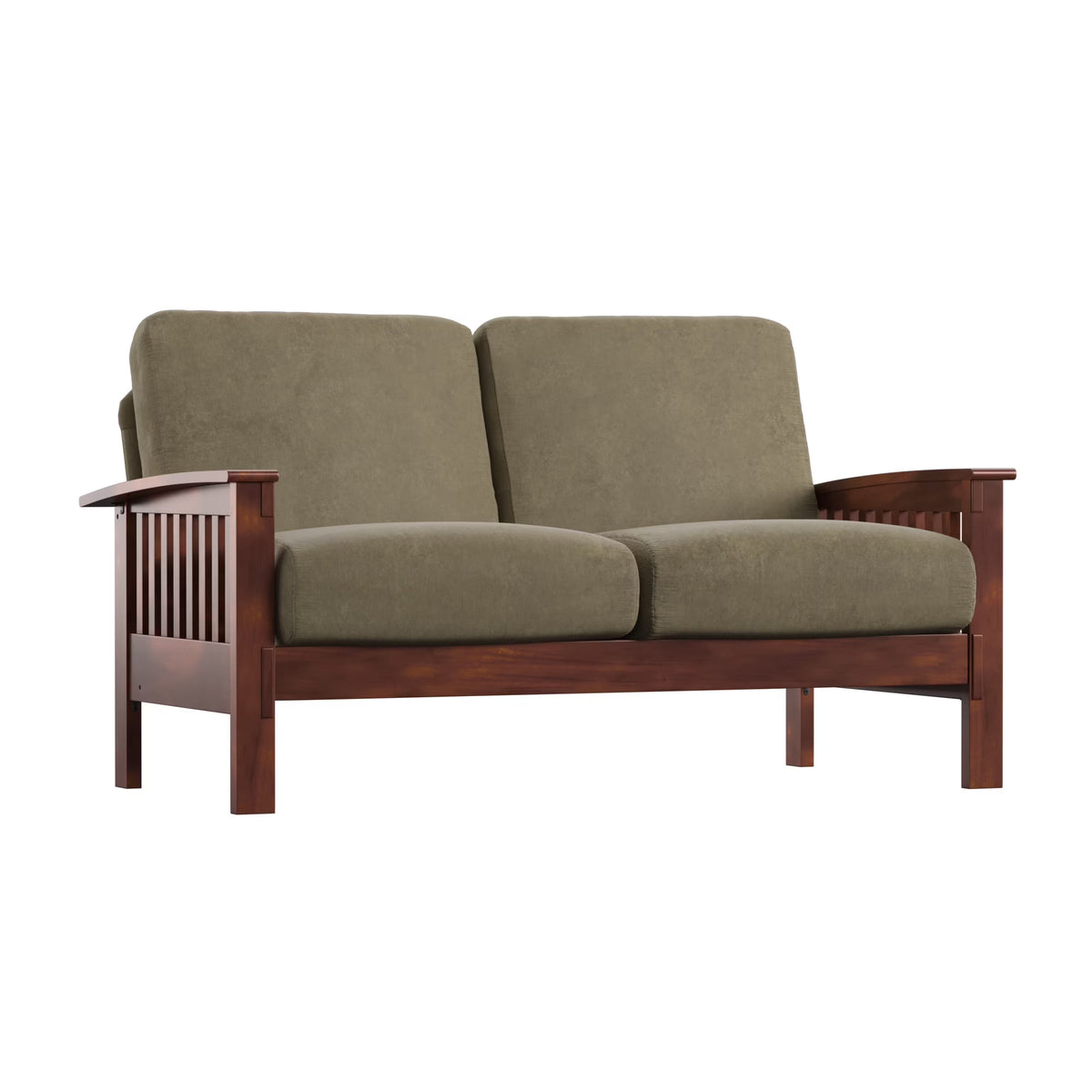 Olive Microfiber Loveseat Y64671