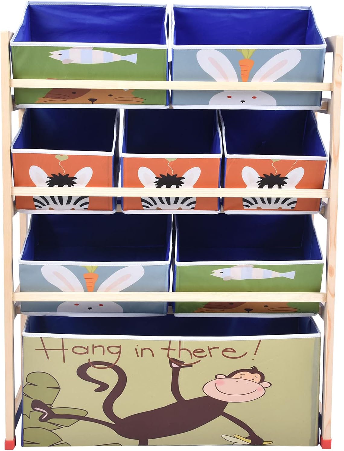 Toy Storage Cabinet with 8 Removable Fabric Bins X18585