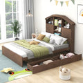 Grey Twin Size Solid Wood Canopy Daybed with 3 Storage Drawers V1205