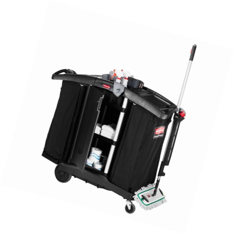 Black Compact Folding Housekeeping Cart L68180
