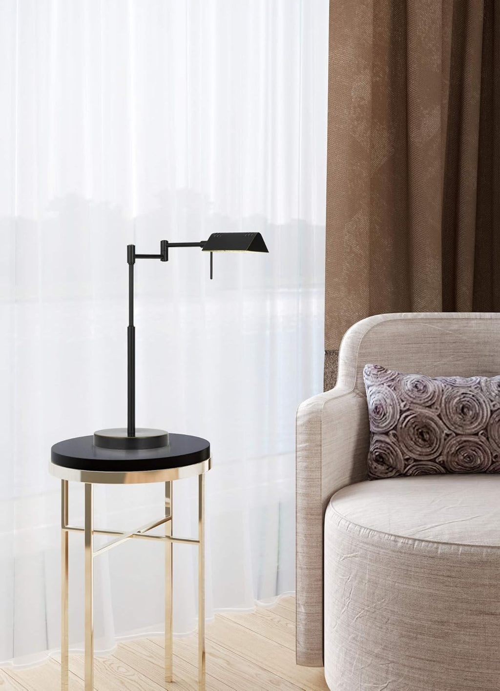Bronze LED Swing Arm Desk Lamp O185