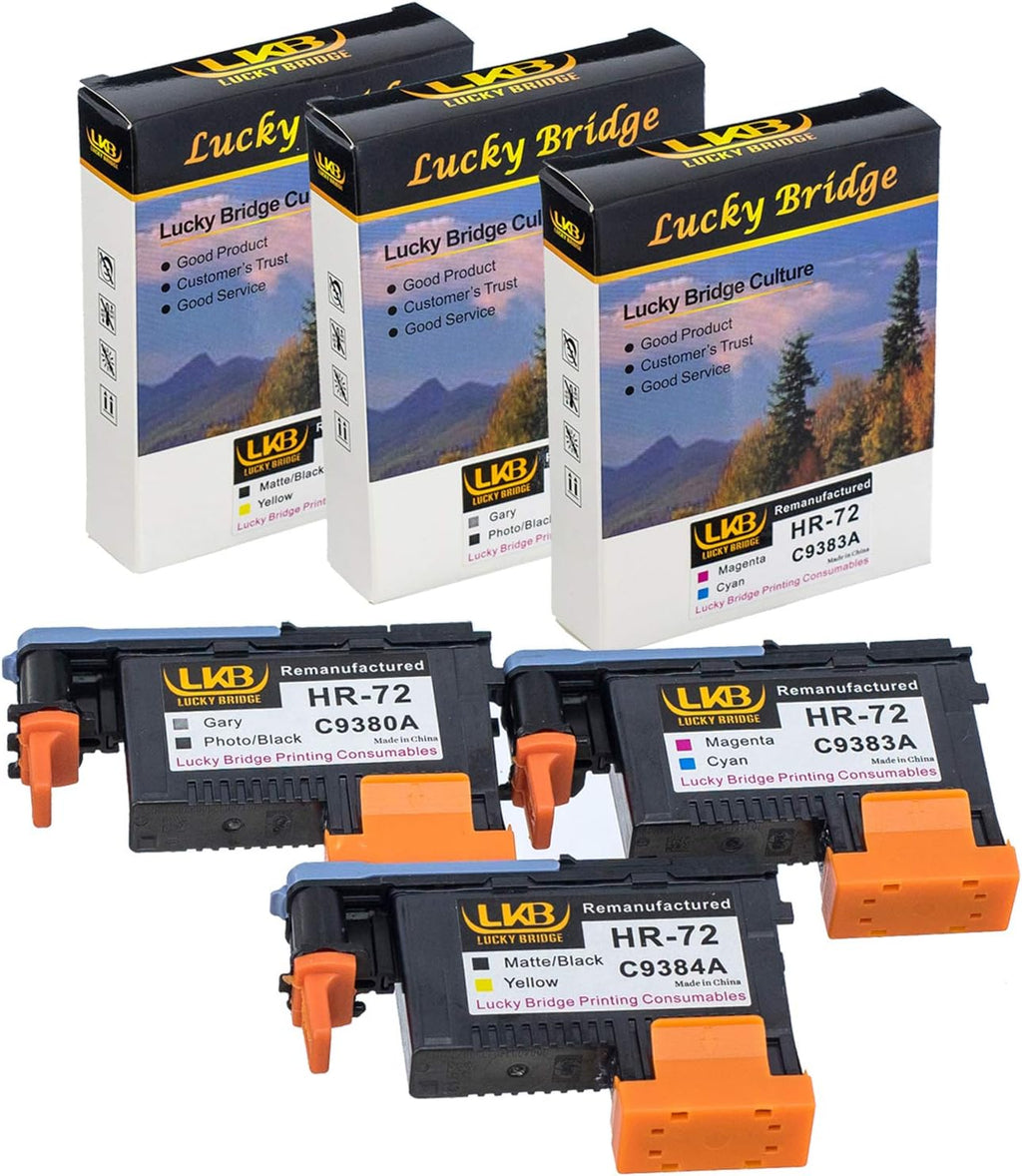 Remanufactured HP72 Printheads Replacement for HP Designjet Printers, 1 Set 3PK, Pack of 2 J437