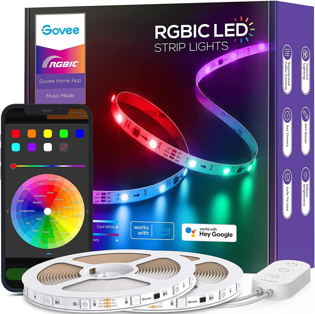 RGBIC LED Strip Lights 32.8ft WiFi Color Changing Smart Music Lights Pack of 2 Q5983