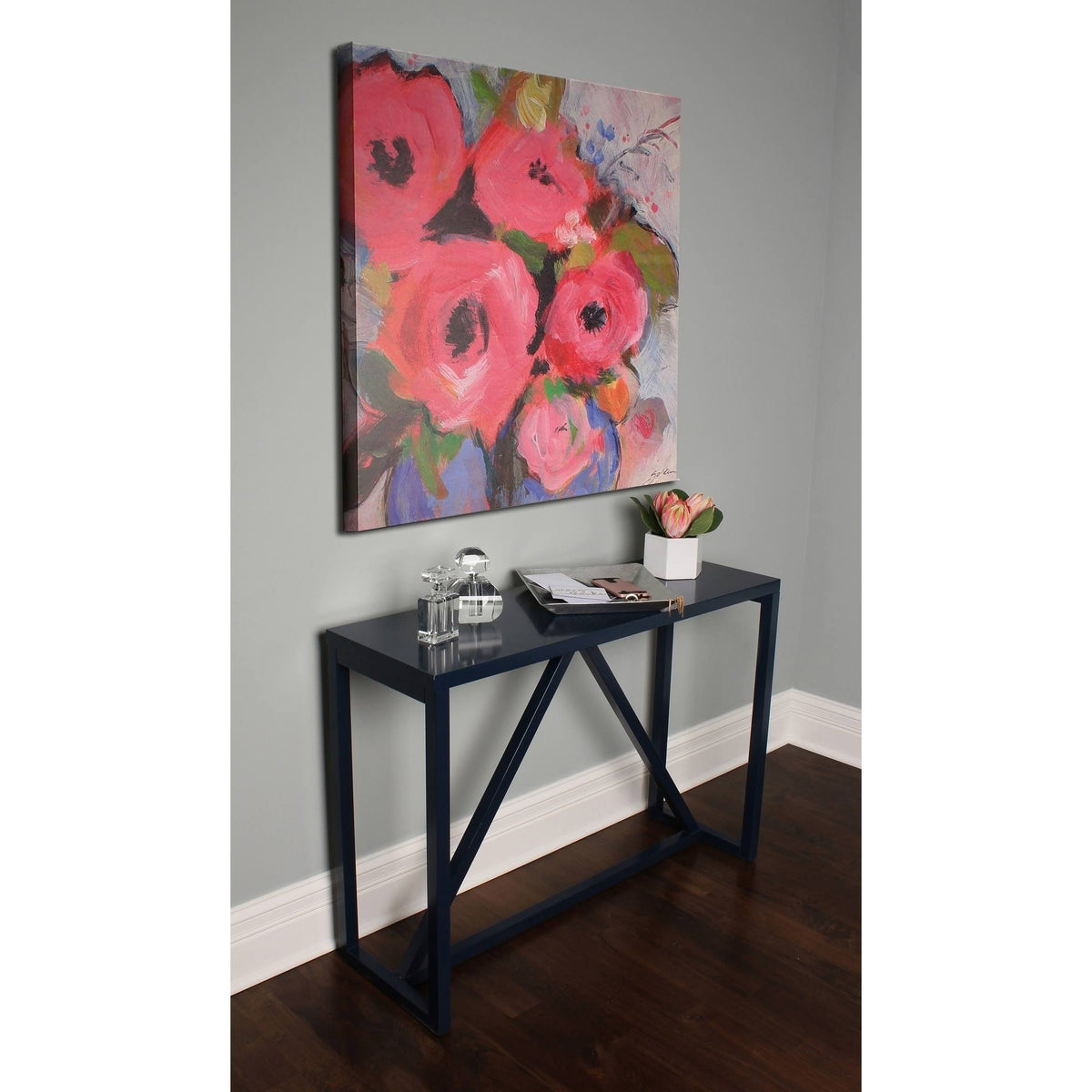 Blue Wood Console Table B957