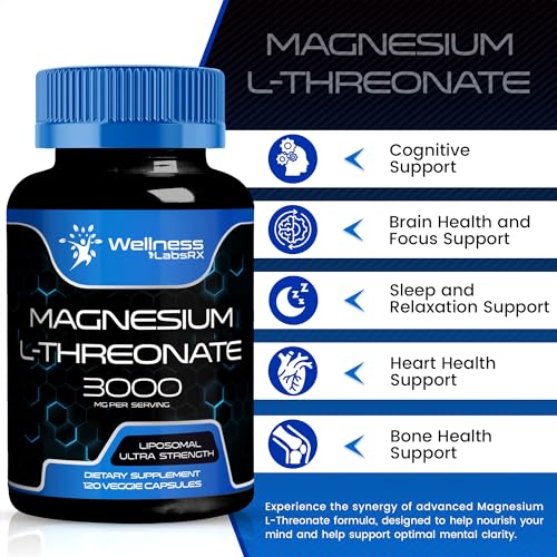 Magnesium l-Threonate Supplement Capsules 120 Count 3000mg X9996