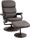 Brown PU Leather Swivel Recliner Chair with Ottoman M267102