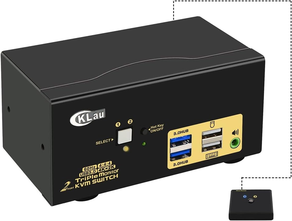 2 Port HDMI VGA Dual Monitor KVM Switch with Audio, Microphone, USB 2.0 Hub and Cables Support 4Kx2K@30Hz U2440