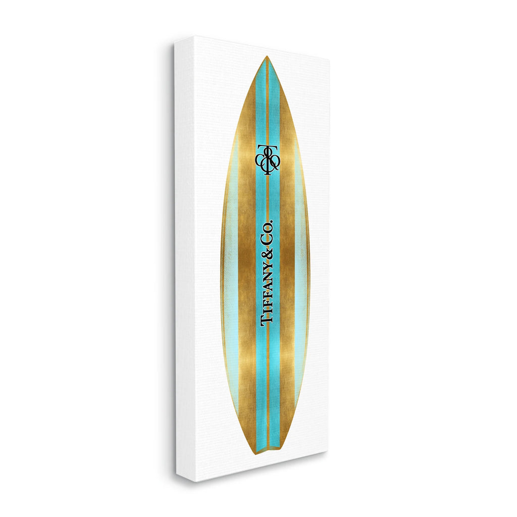 Turquoise Striped Canvas Wall Art S424059