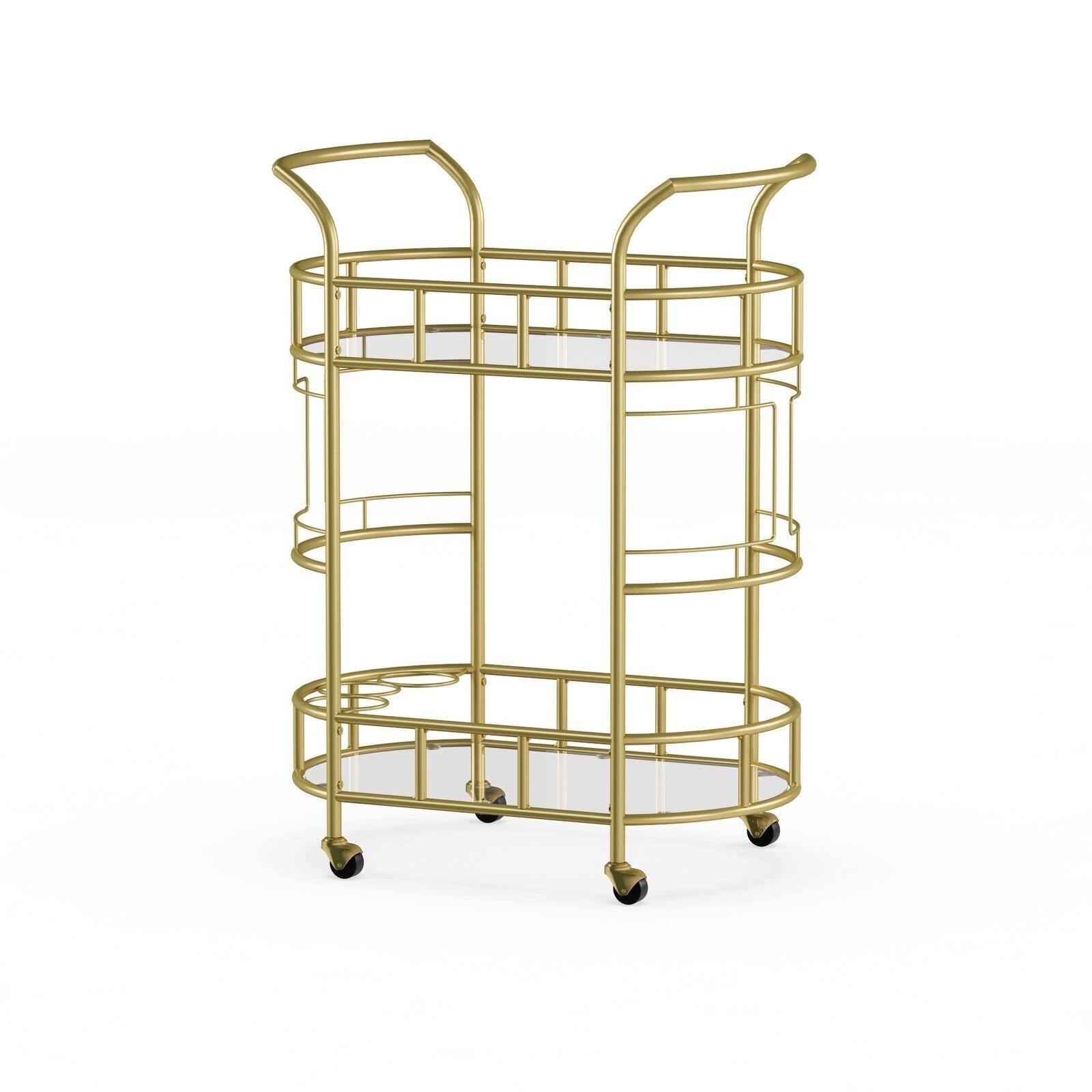 Gold 2-Tier Bar Cart T829452