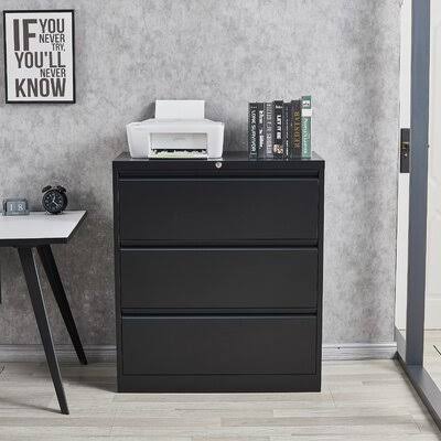 Black 3 Drawer File Cabinet X427001