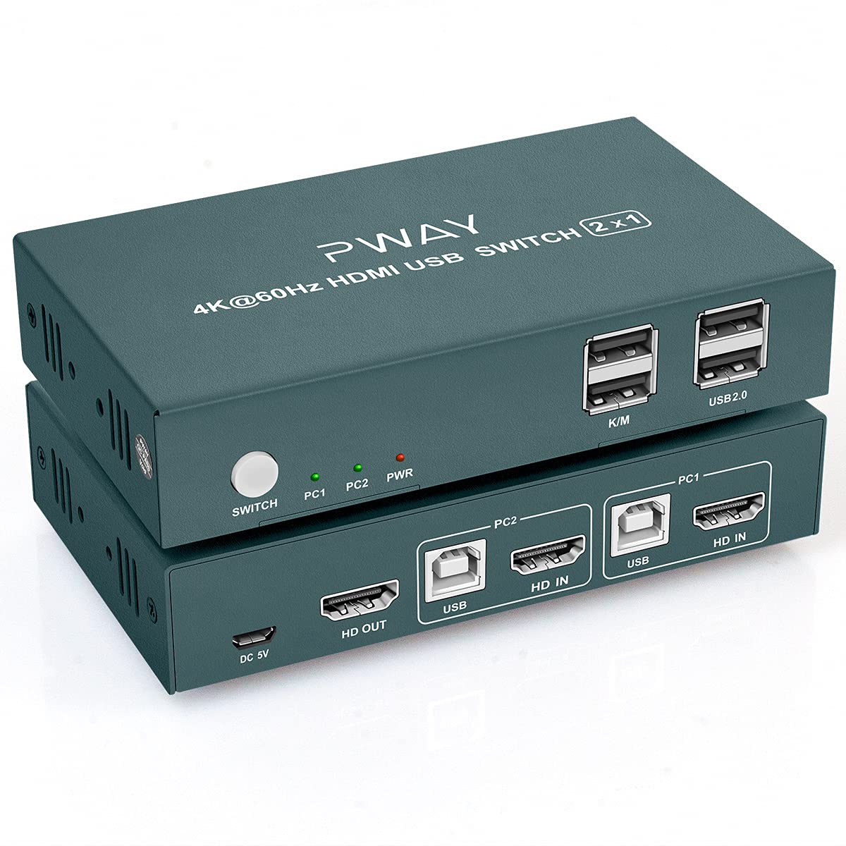 KVM Switch HDMI 2 Port, 4K@60Hz with 2 USB 2.0 Hub N34245