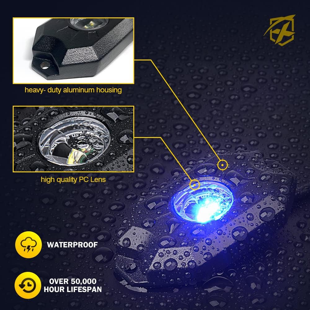 RGBW LED Rock Lights Kit with Bluetooth Controller, 6 Pods C528
