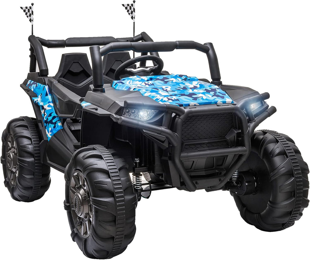 12V 2-Seater Kids Ride On Car Electric Off-Road UTV Truck Toy with Parental Remote Control & 4 Motors, Camo Green W423
