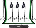 10'x12' Studio Lighting Kit with 3 Softbox Lights and Carrying Case V504381