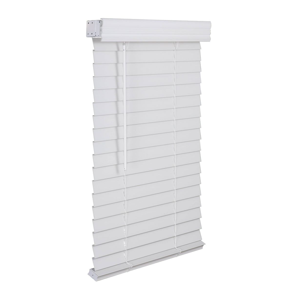 White Cordless Faux Wood Blind H225098