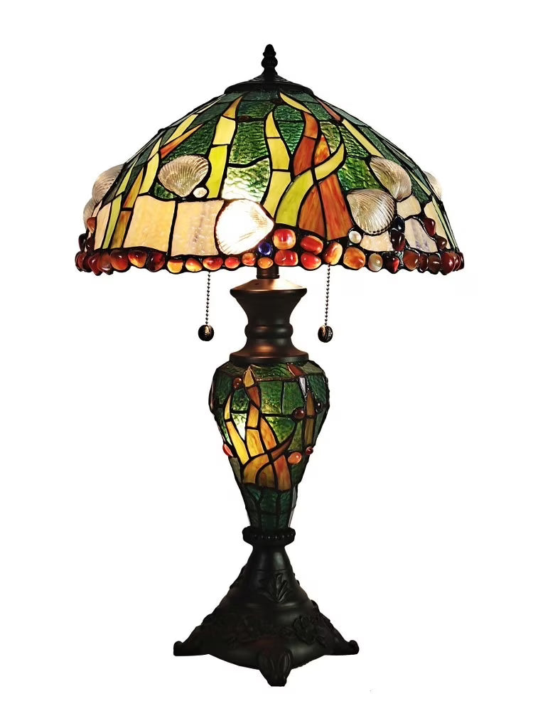 3-Light Metal & Art Glass Table Lamp F311958