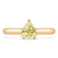 Pear Yellow Diamond Solitaire Engagement Ring in 14K Yellow Gold - Size 6.25 P5318