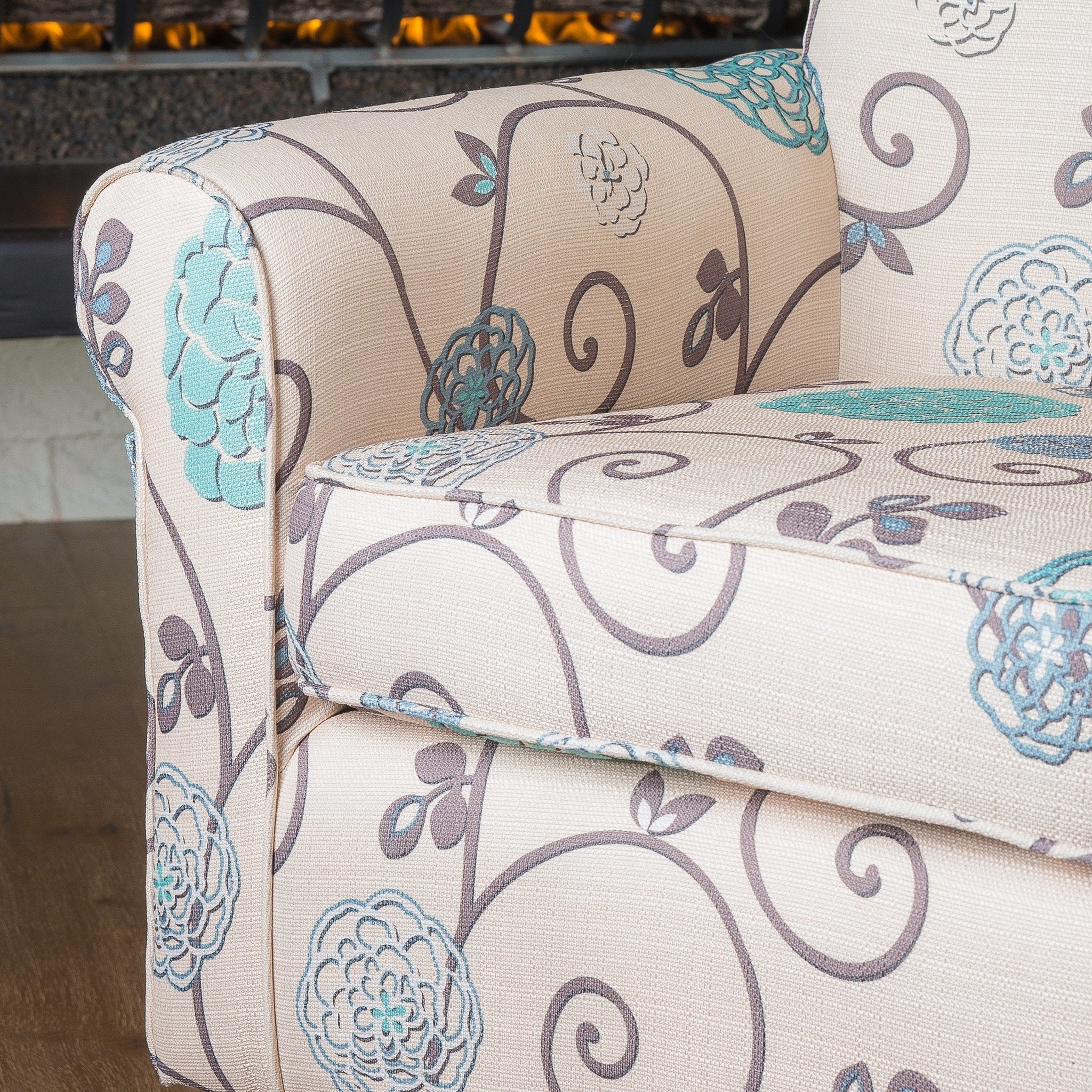 Blue Floral Club Chair W66772