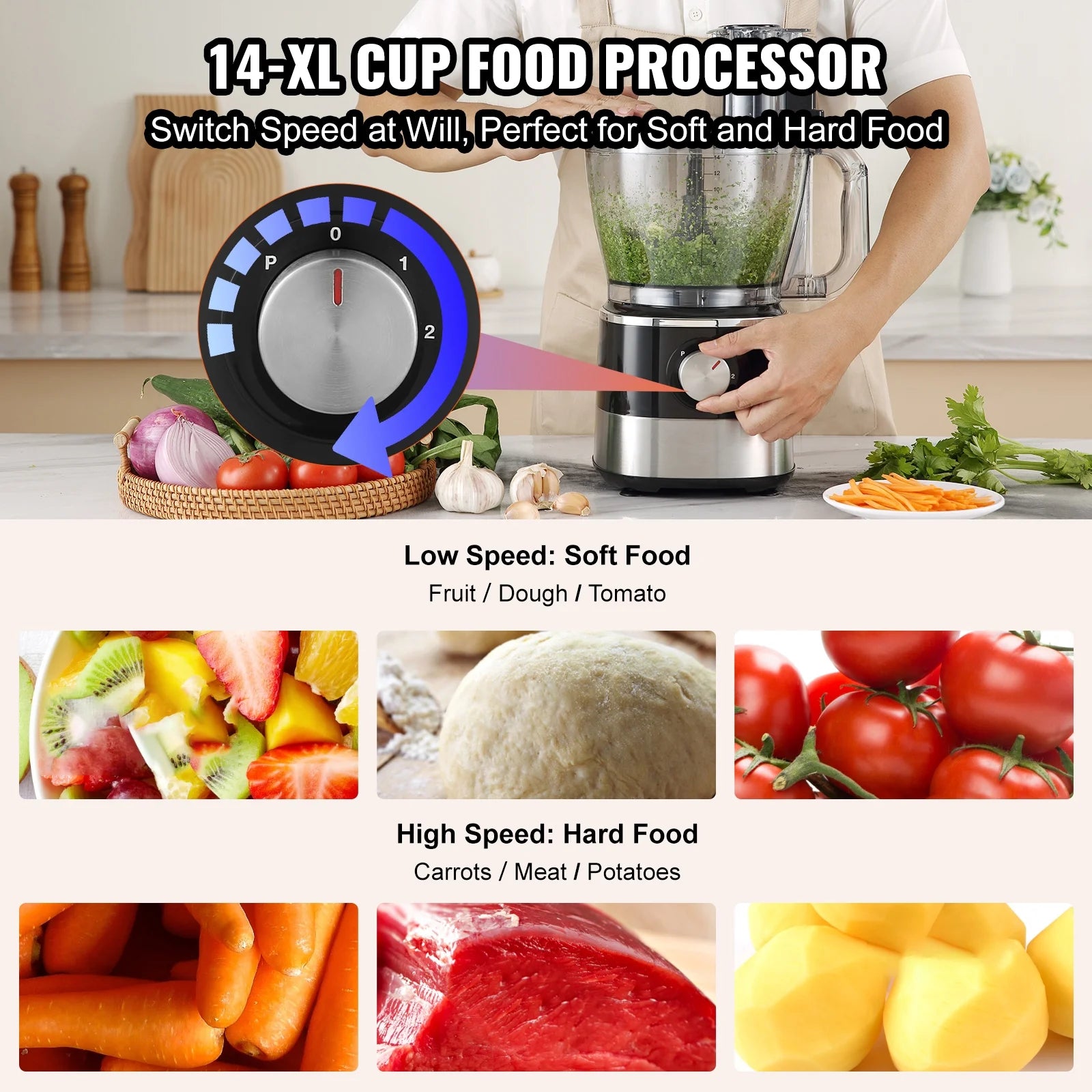 14-Cup 600W Food Processor Vegetable Chopper M275