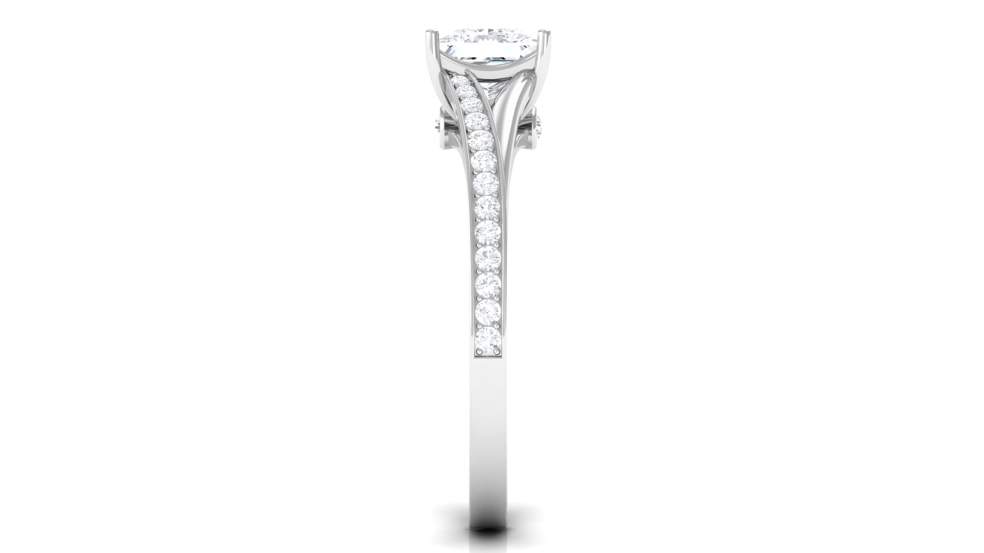 Princess Cut Moissanite Solitaire Engagement Ring (1.25 CT) 925 Sterling Silver N93070
