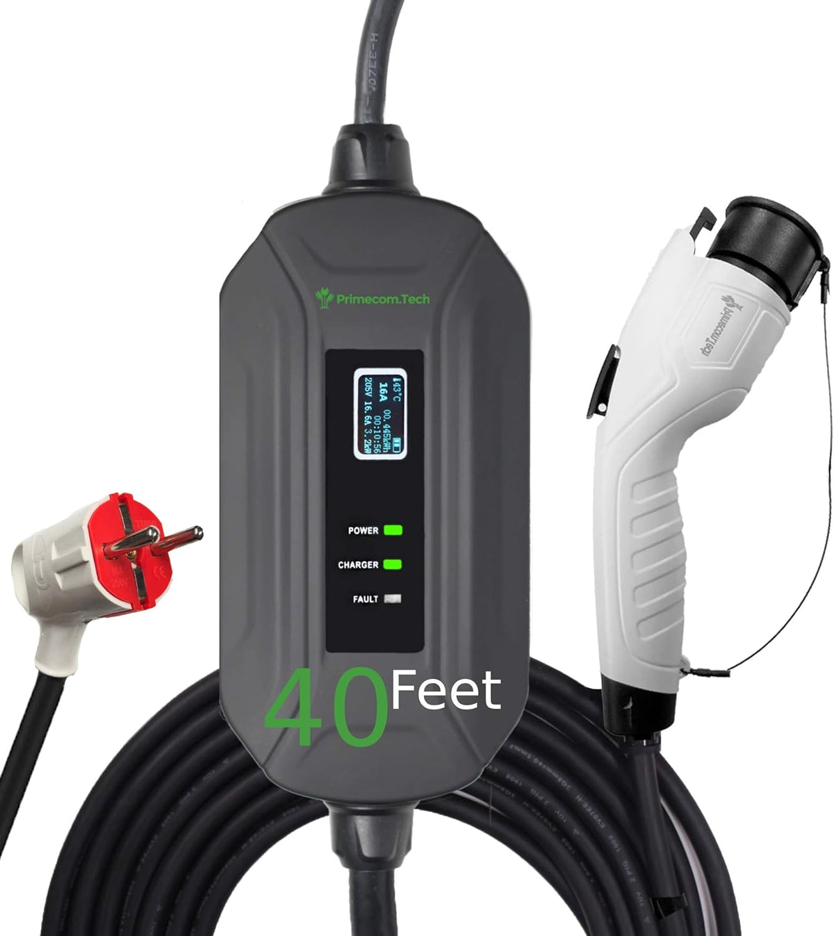 Portable Level 2 Electric Vehicle Charger, 16Amp, 35 Feet K97148