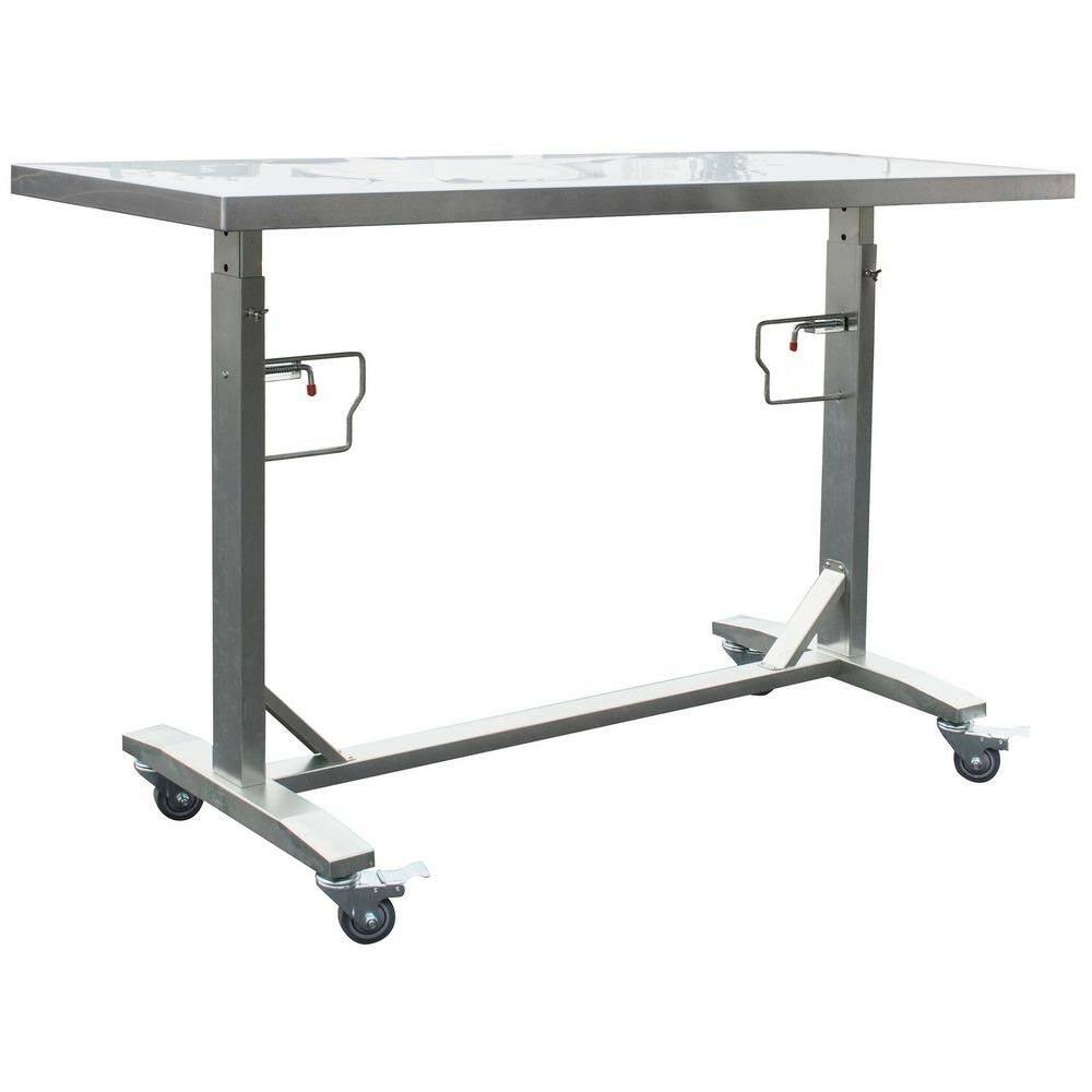 Stainless Steel Adjustable Height Work Table with Locking Casters T627