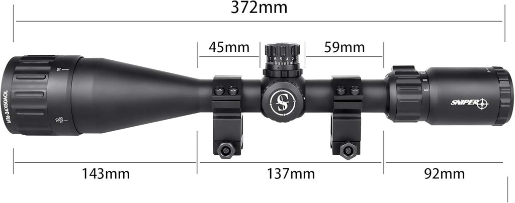 6-24x50 Rifle Scope with Red/Green/Blue Illuminated Reticle V37923
