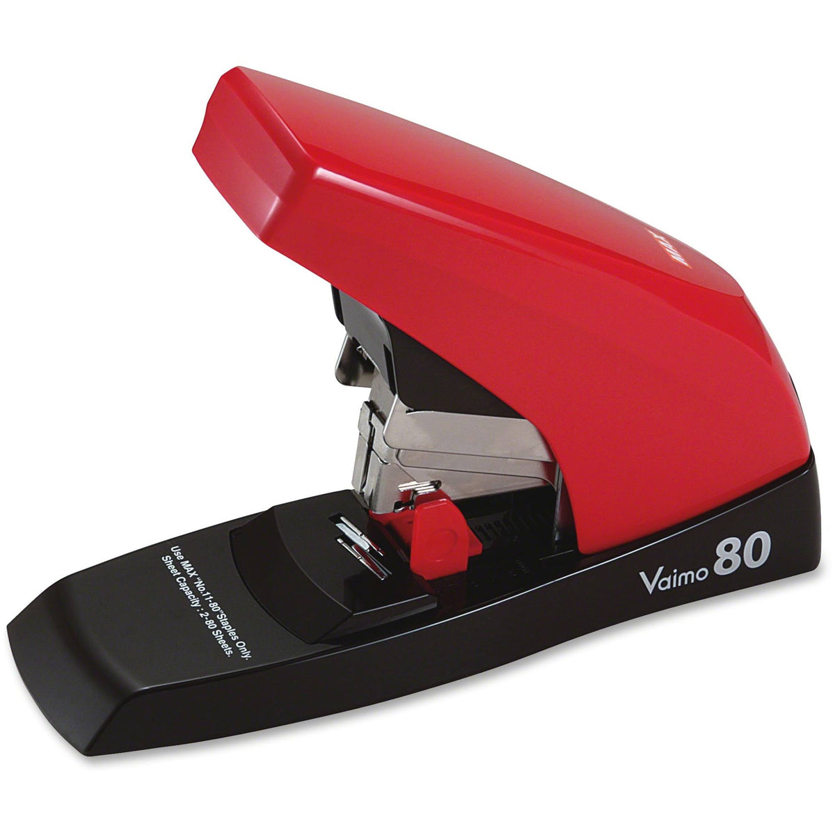 Heavy-Duty Flat-Clinch Stapler 80-Sheet Capacity Red Brown X564