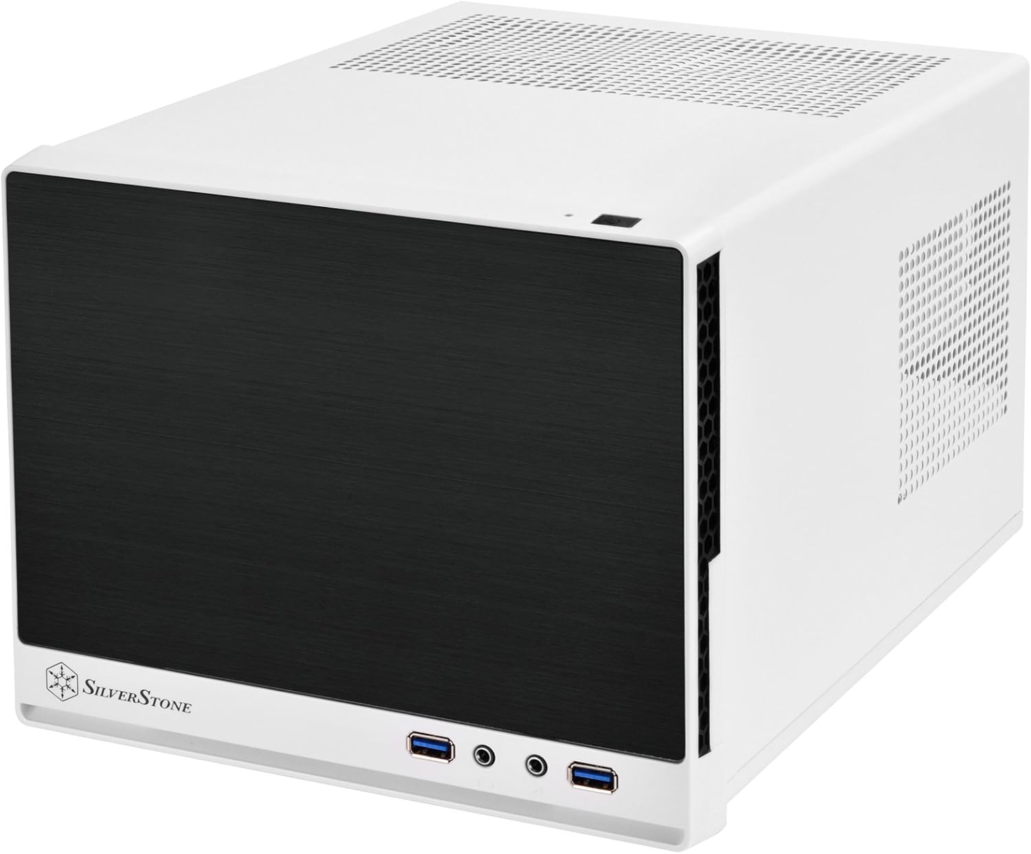 White & Black Mini-ITX Computer Case with Mesh Front Panel U25625