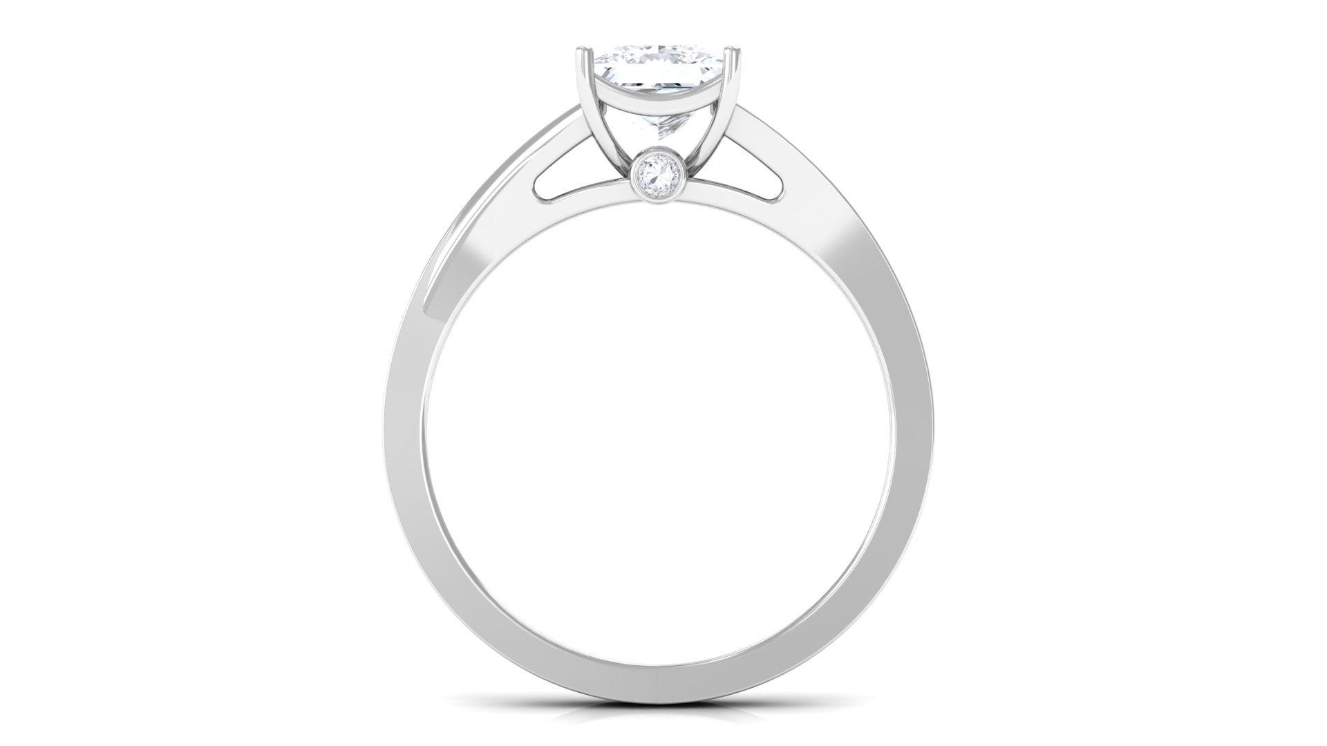 Princess Cut Moissanite Solitaire Engagement Ring (1.25 CT) 925 Sterling Silver N93070