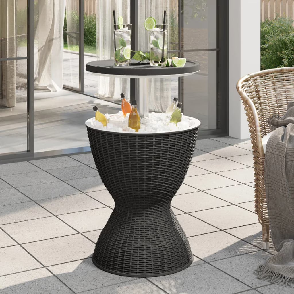 3-in-1 Ice Cooler Table Black Polypropylene Y84732