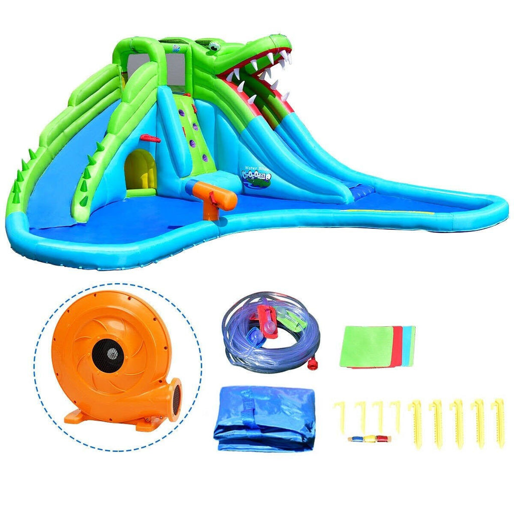 Crocodile Inflatable Water Slide Climbing Wall Bounce House I144