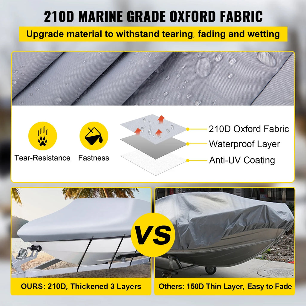 Heavy Duty 210D Marine Grade Polyester Waterproof Boat Cover B406970