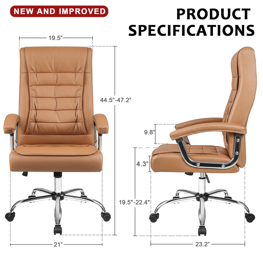 Khaki High Back Office Chair with Padded Armrest P610267