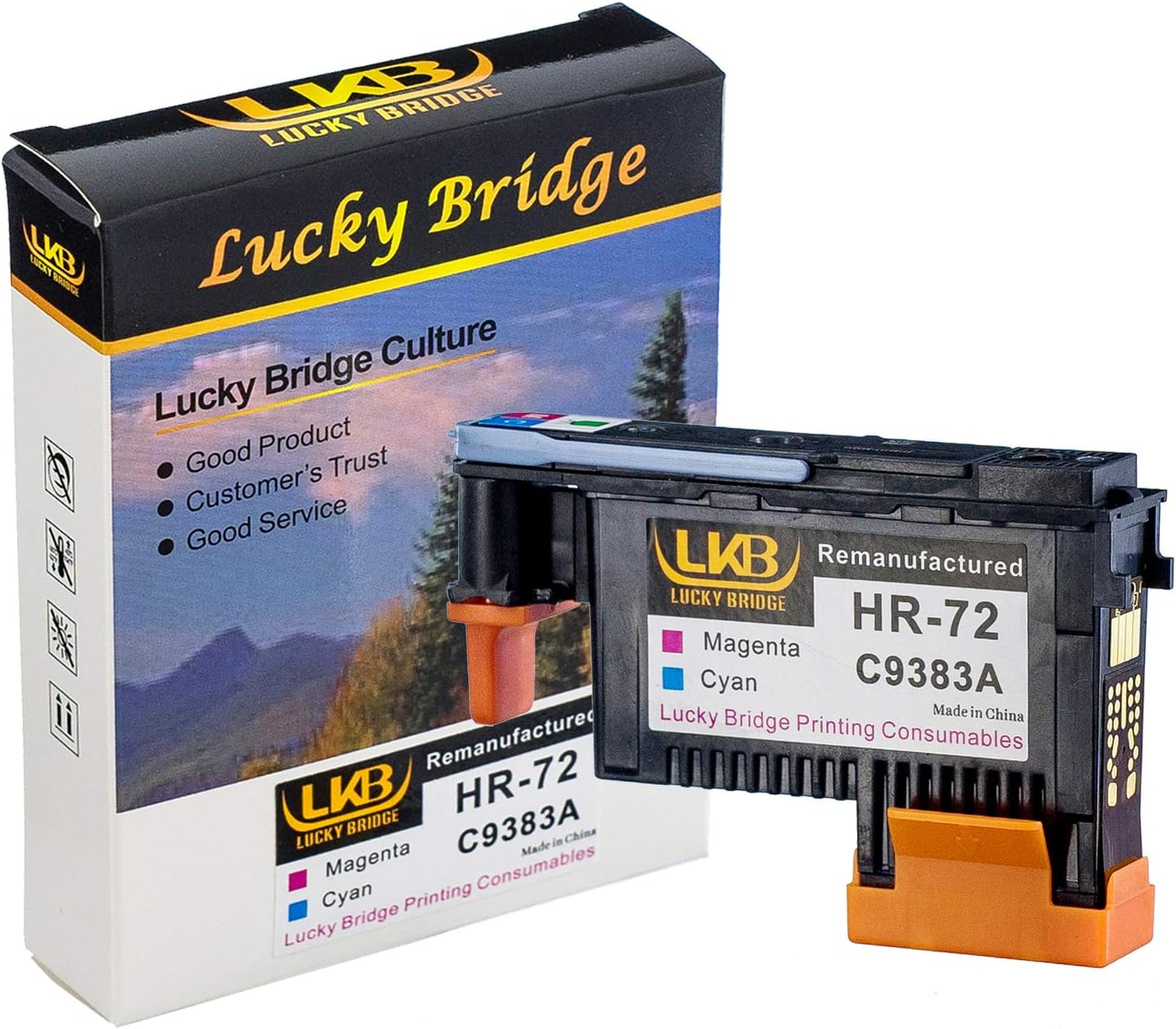 Remanufactured HP72 Printheads Replacement for HP Designjet Printers, 1 Set 3PK, Pack of 2 J437
